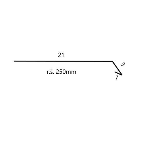 Odkvapnice šírka 250mm dĺžka 2m tm.červená RAL 3009